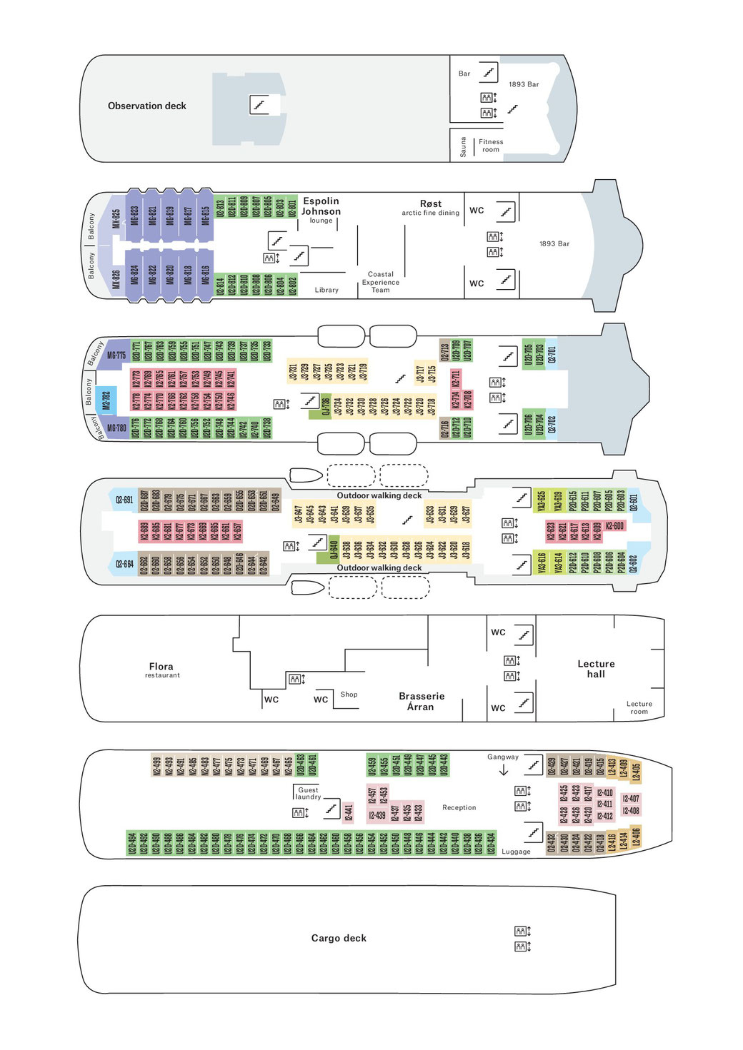 Deckplan MS Trollfjord
