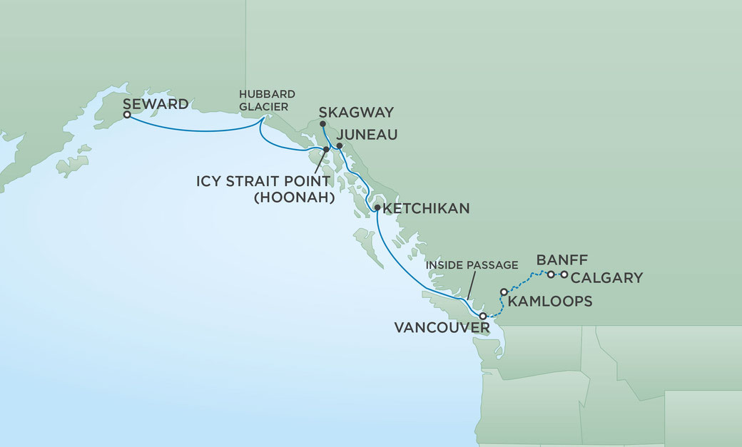 Route der Seven Seas Explorer - Vancouver nach Seward