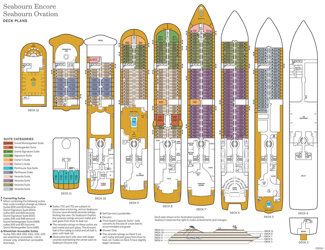 Deckplan SEABOURN Ovation