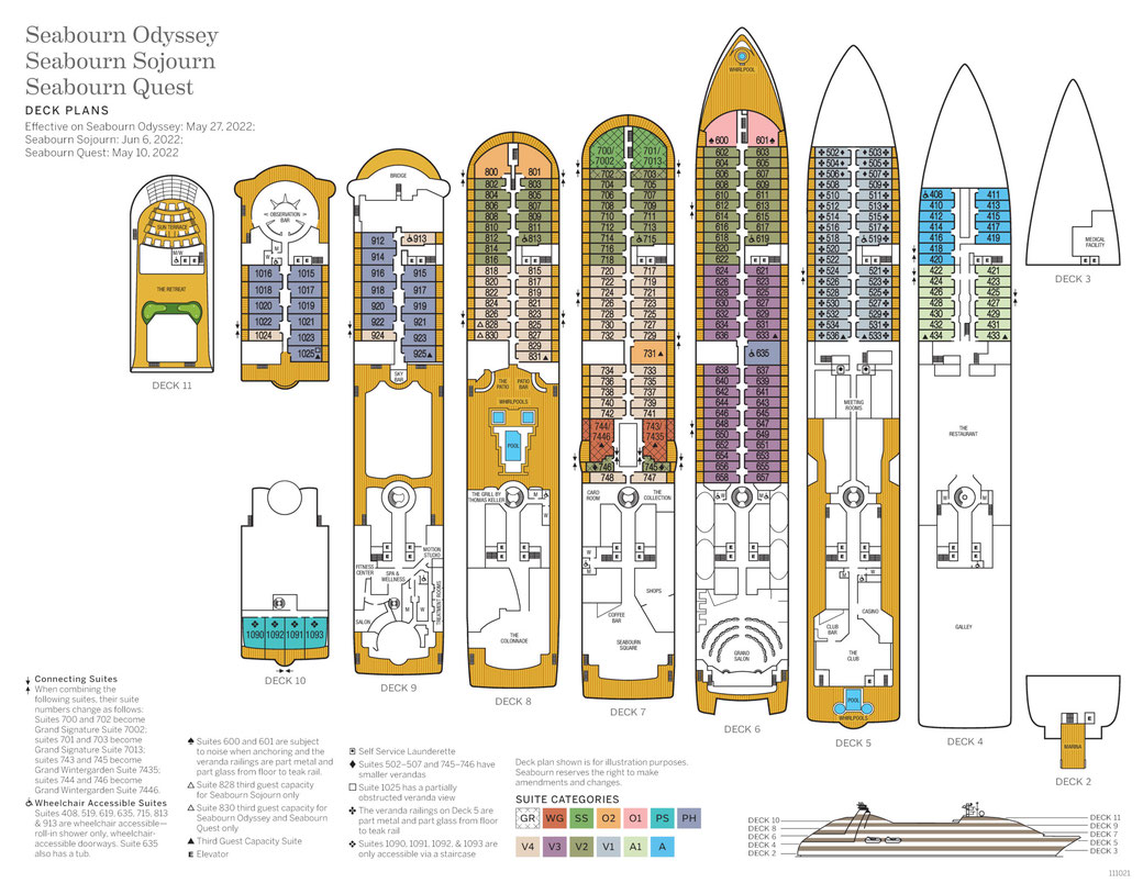 Deckplan Seabourn Odyssey