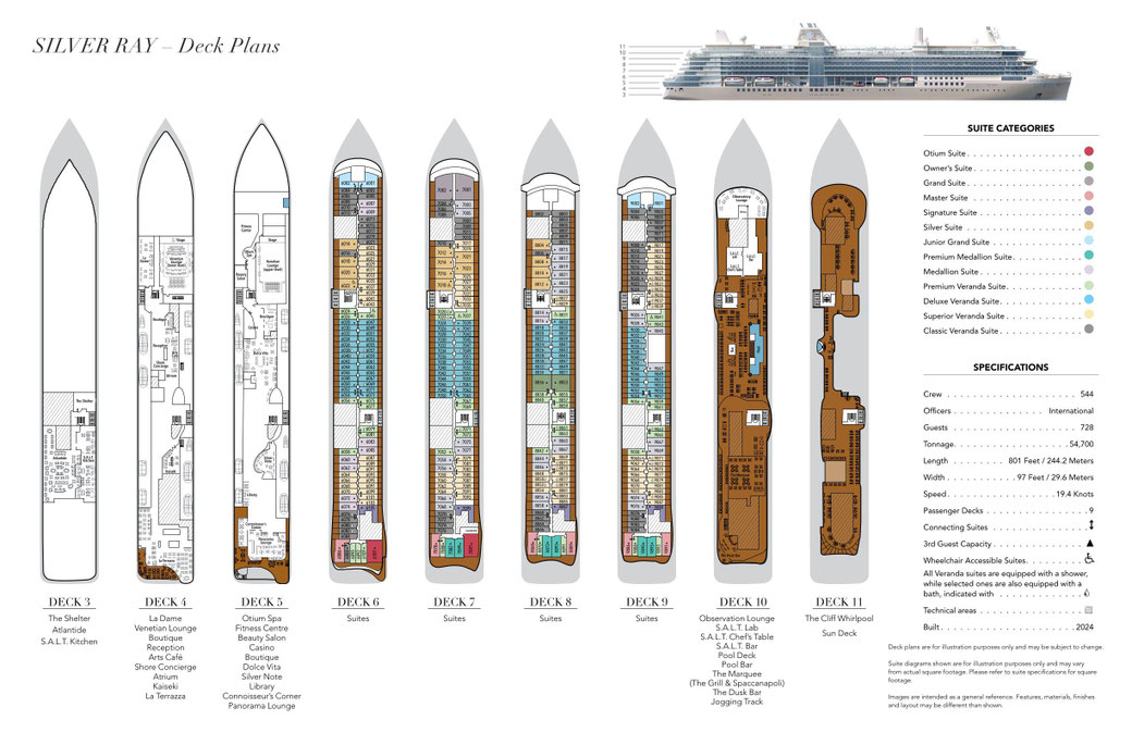 Deckplan Silversea Silver Ray