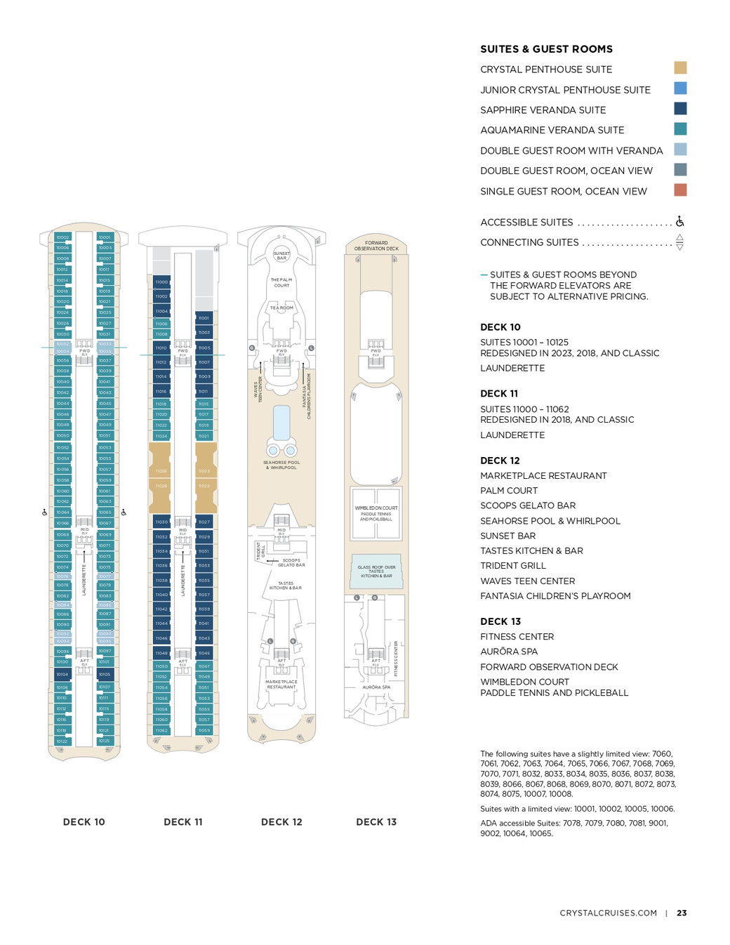 Crystal Serenity Deckplan Emocean Luxus Kreuzfahrten