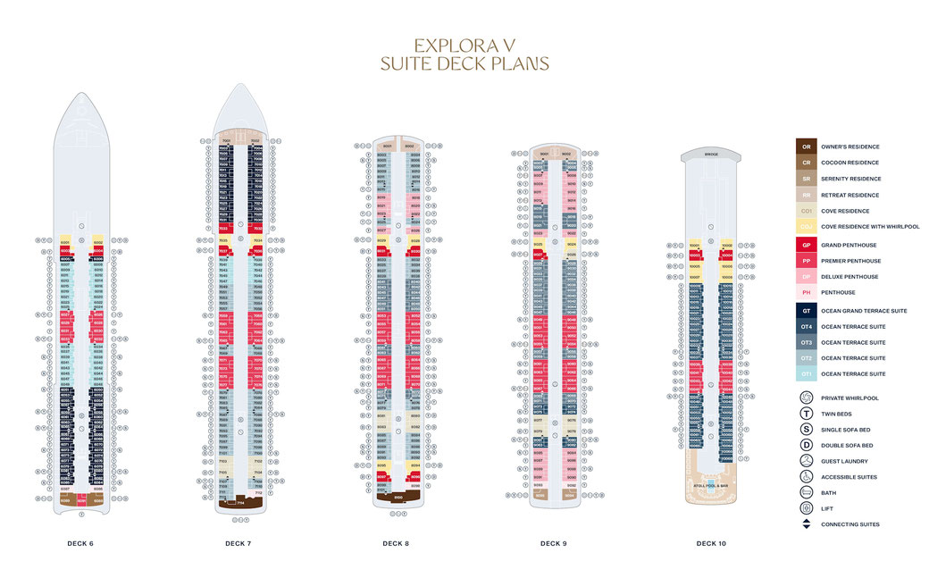 EXPLORA V - Suite Deck Plans - Schiffsübersicht
