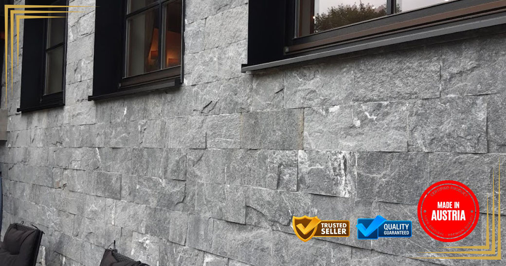 Hotelfassade Naturstein Riemchen