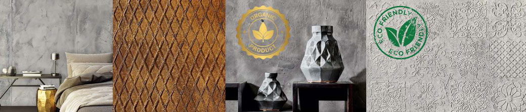 Wandgestaltung mit Rollbeton und Designtapeten in Stein und Betonoptik
