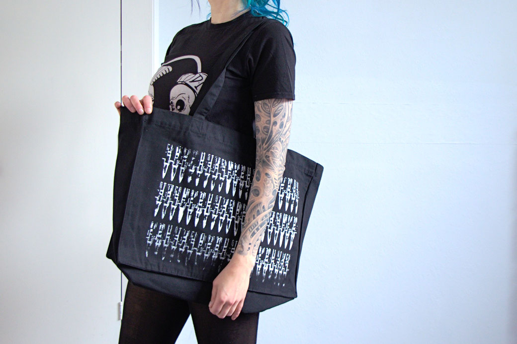 The original bullet shirts are back and more! - Ooak large racycled tote bag / shopper - Zebraspider Eco Anti-Fashion