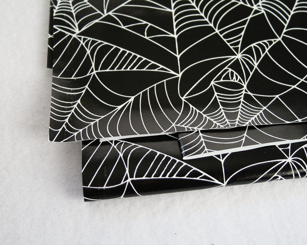 Goth Market Haul and Halloween Decorations - spiderweb oilcloth fabric - Zebraspider DIY Anti-Fashion Blog