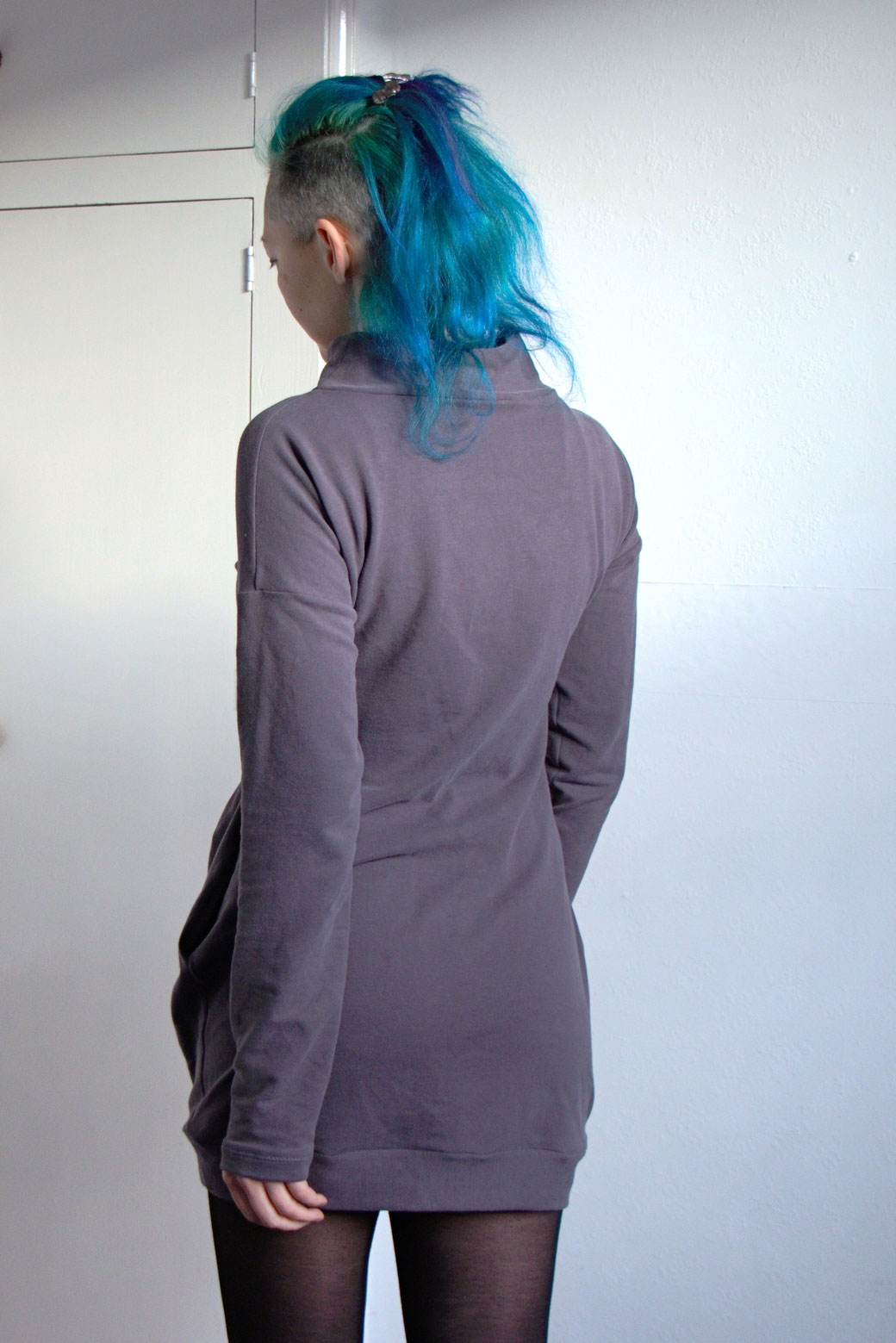 My new Rosehip Dress for the winter - soft terry minidress - Zebraspider Eco Anti-Fashion