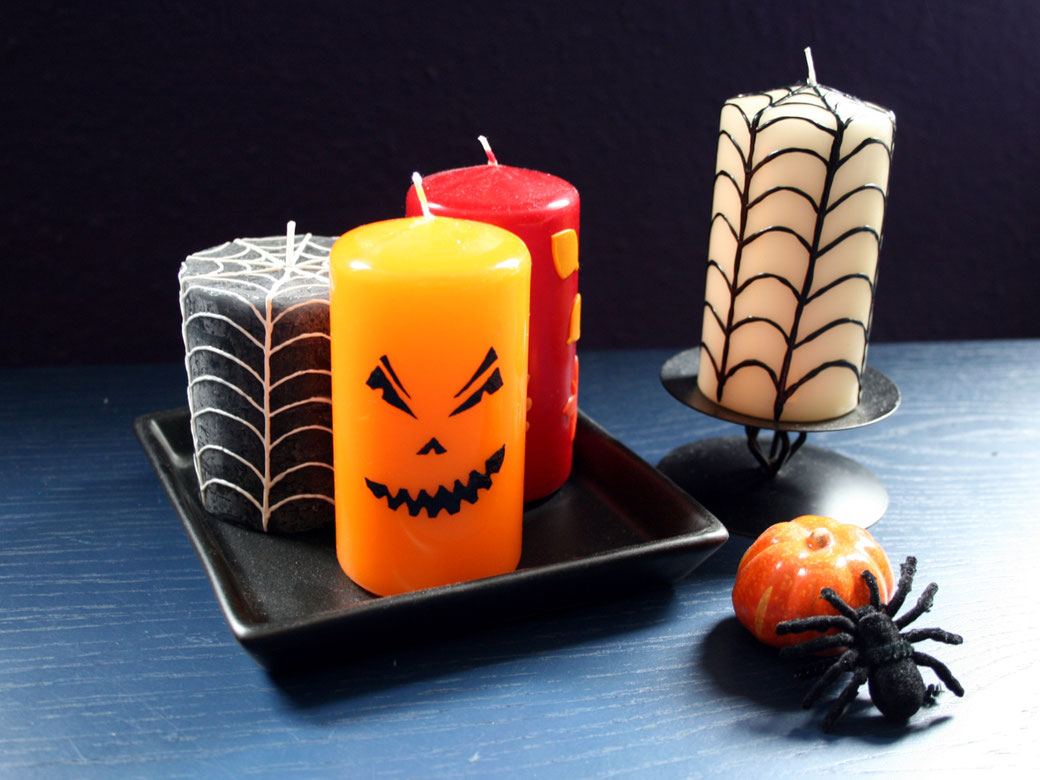 Halloween DIYs Part 1 - decorating candles - Zebraspider Eco Anti-Fashion