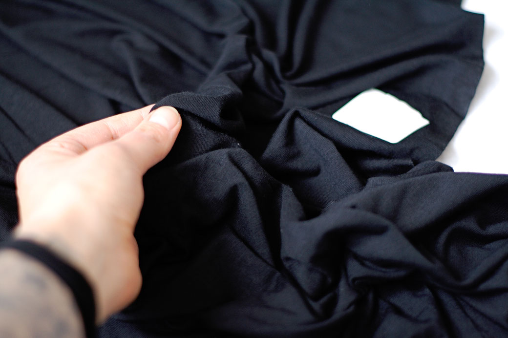 5 Reasons bamboo clothing is not as eco-friendly as you think - black bamboo viscose jersey fabric - Zebraspider Eco Anti-Fashion Blog