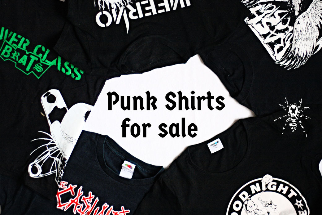 Punk shirt fleamarket - Band tees and more for sale - Zebraspider Eco Anti-Fashion Blog