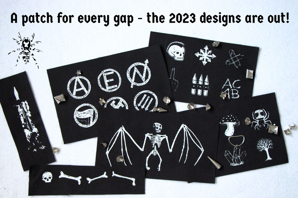 A patch for every gap - the 2023 designs are out! - Zebraspider Eco Anti-Fashion blog post title