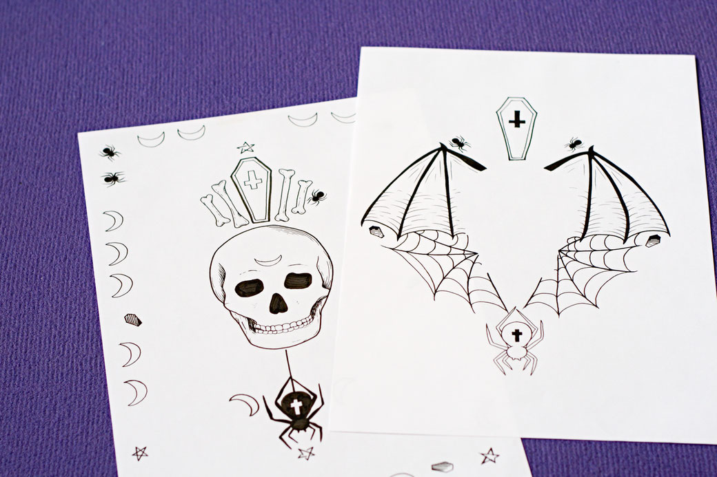 100 days of pattern design or not - goth damask sketches - Zebraspider Eco Anti-Fashion Blog