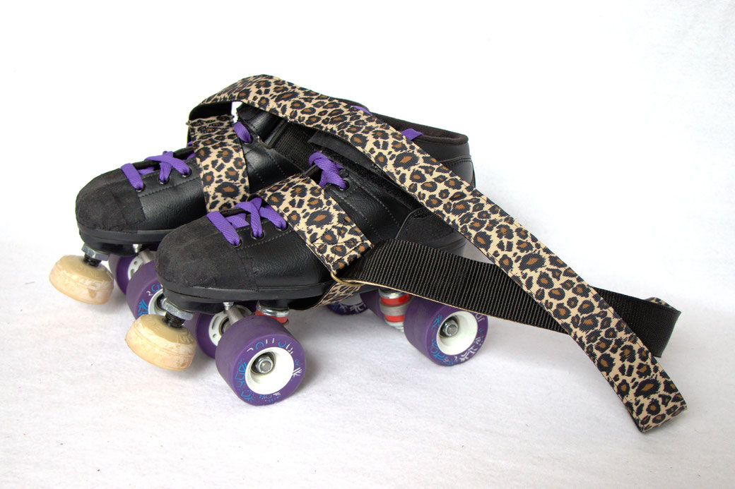 Custom belt bags and summer tops - natural leopard print skate leash - Zebraspider Eco Anti-Fashion