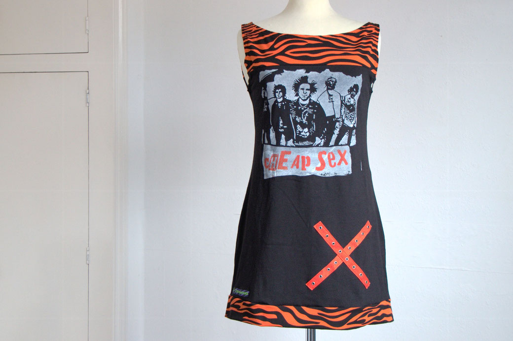 Punk as Fuck Recharged Mini Collection - Cheap Sex orange zebra mini dress - Zebraspider Eco Anti-Fashion