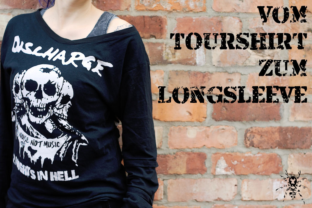 Vom Discharge Tourshirt zum Longsleeve - Zebraspider DIY Anti-Fashion Blog