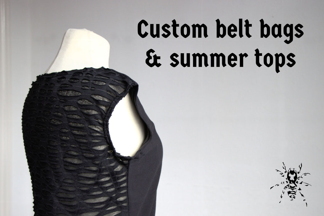 Custom belt bags and summer tops - Zebraspider Eco Anti-Fashion