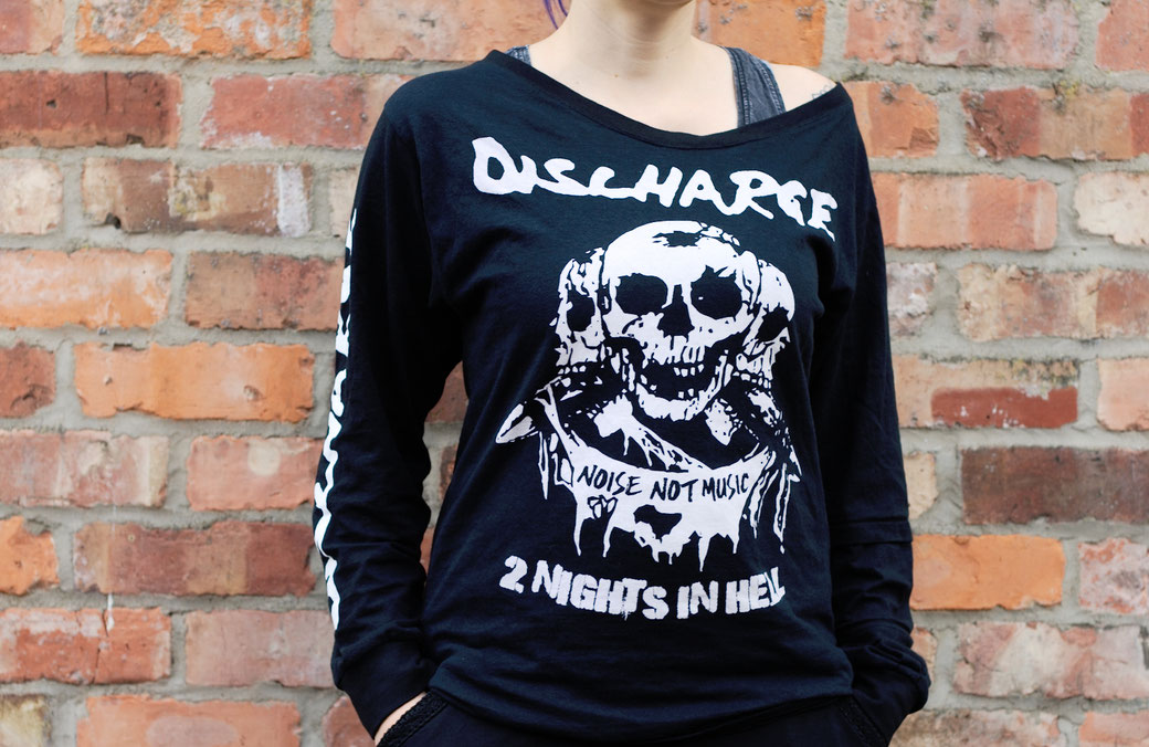 Vom Discharge Tourshirt zum Longsleeve - Bandshirt Upgrade mit Ärmeldruck - Zebraspider DIY Anti-Fashion Blog