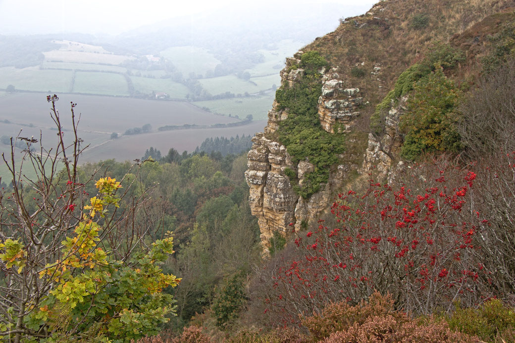 Autumn and Ruins photo post - Kilburn White Horse landscape view - Zebraspider Eco Anti-Fashion