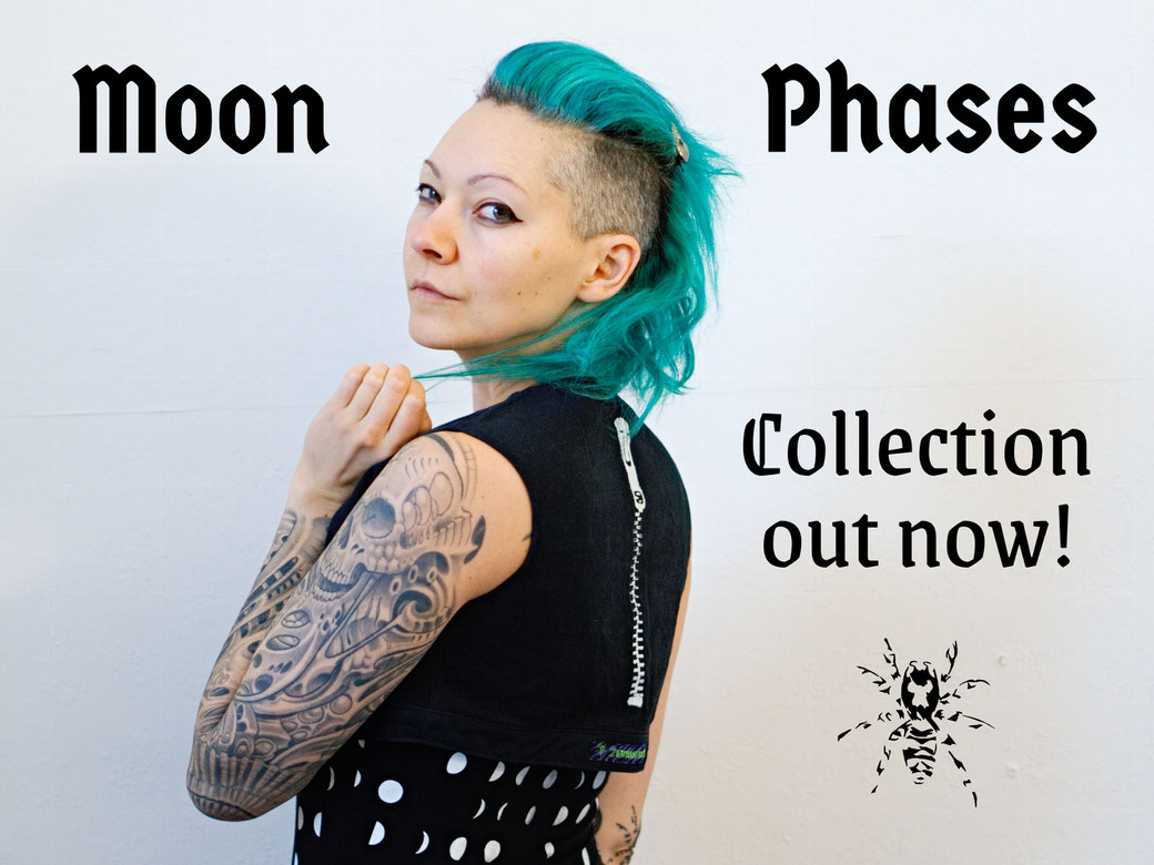 Moon Phases collection out now! - Eco-friendly dress, vest, skirt and bags - Zebraspider Eco Anti-Fashion