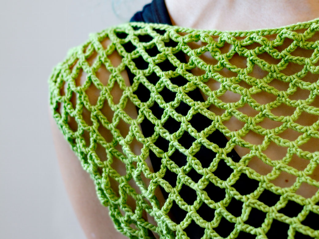 Zombie knitted vest & Crochet crop top of dreams - wide fishnet detail - Zebraspider Eco Anti-Fashion Blog