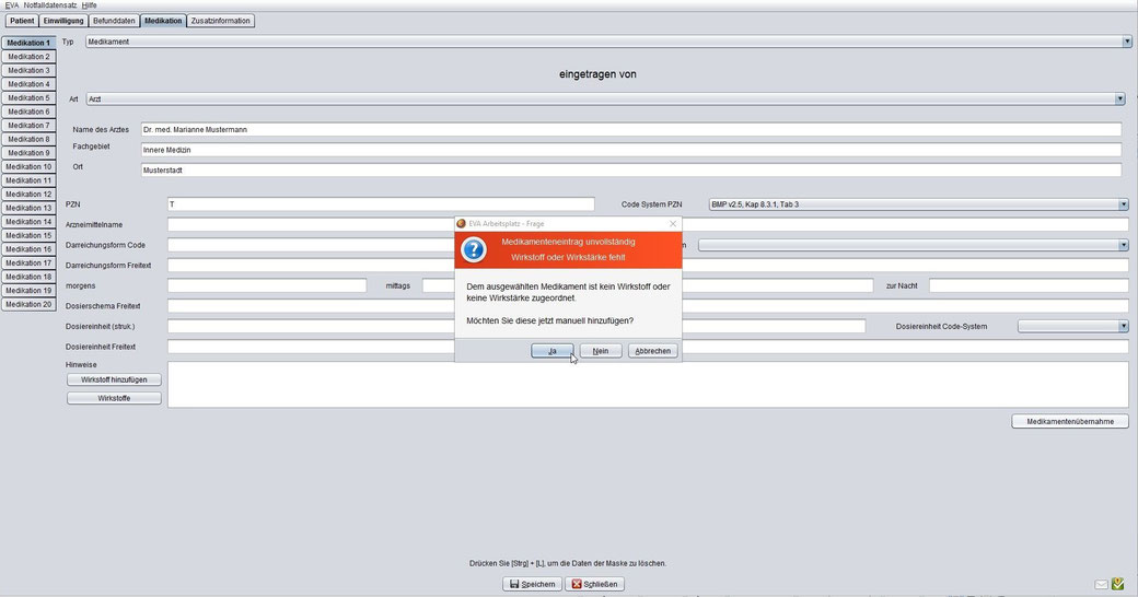 Tipp der Woche EVA Tipps Praxissoftware Praxisverwaltung abasoft praxismanagement arztsoftware mfa arzt NFDM Notfalldatenmanagement Medikamenten Medikamentenwirkstoff manuell eintragen Medikamenten fehlen im NFDM Medikamtentenübernahme