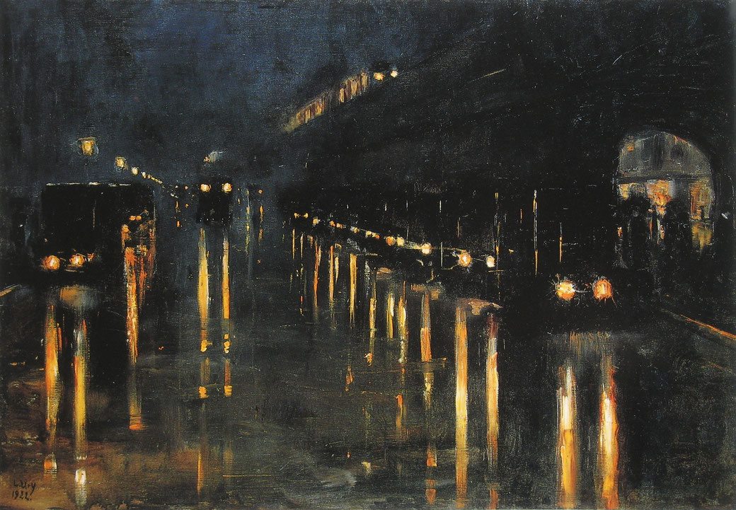 Lesser Ury, ‚Hochbahnhof Bülowstraße‘, 1922. Als gemeinfrei gekennzeichnet, Details auf Wikimedia Commons.