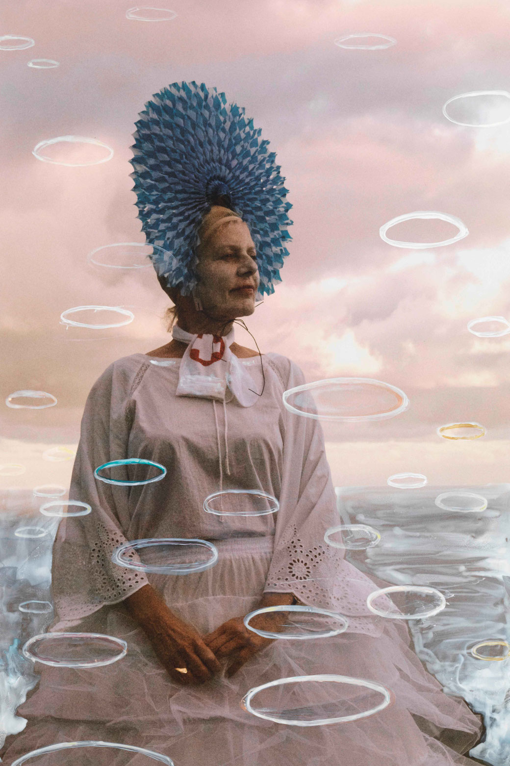 Cornelia Schleime, 'Medusen', 2019. Fotografieselbstinszenierung, übermalt, auf Aludibond, 135 x 90 cm. (C) & Courtesy: Cornelia Schleime und Galerie Michael Schultz, Berlin.