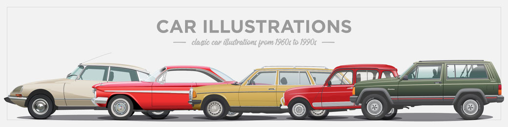 car illustrations mercedes renault rover bmw jimin bts citroen