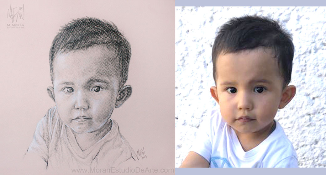 Un recuerdo de mi bebe dibujo al carbon