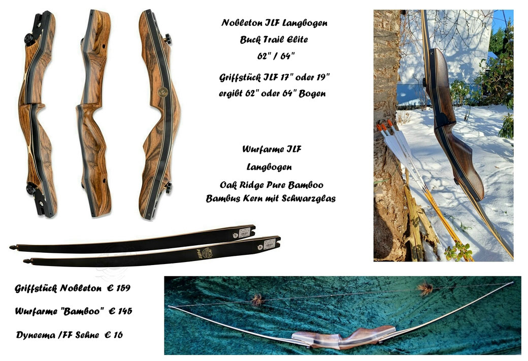 ILF Wurfarme für Langbogen, ILF System Longbow; ILF Wurfarme Bambus