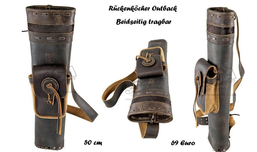 Solider Rückenköcher aus Leder, Rückenköcher