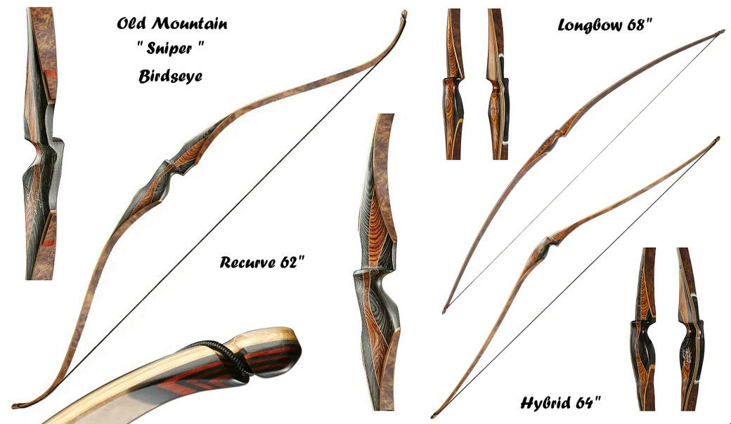 Old Mountain Sniper, Sniper Recurve Bogen, Sniper Hybrid Bogen, Sniper Langbogen