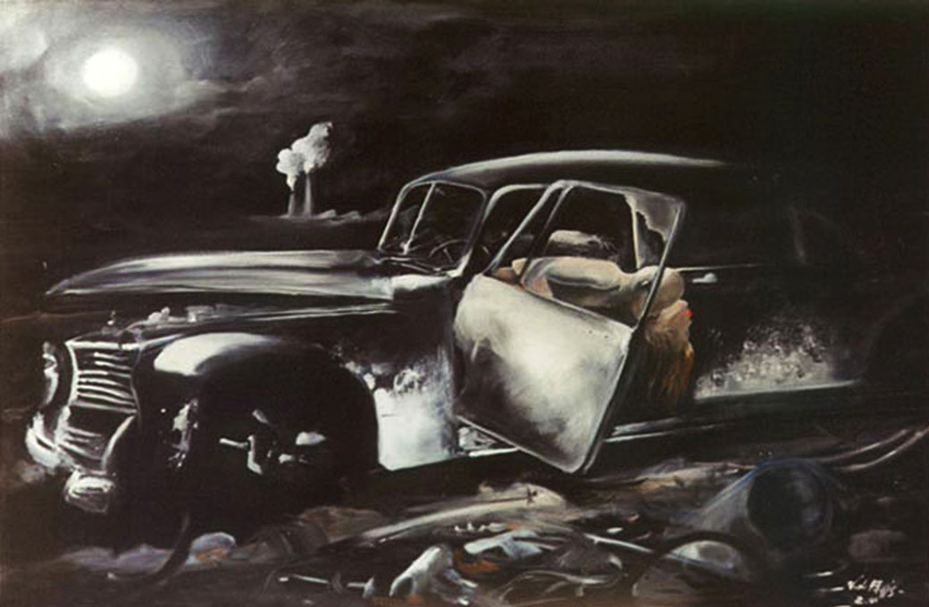                                                                                  L'incidente/Car crash (2001) olio su tela/oil on canvas, cm(80 x 60) 