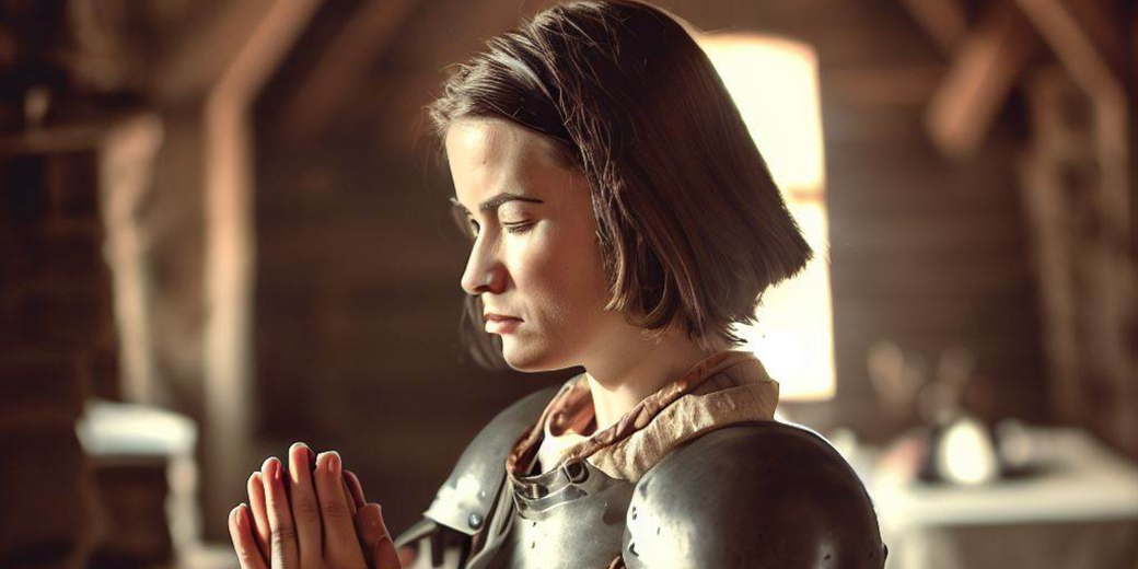 Joan of Arc praying