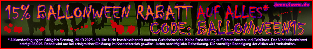 15% HALLOWEEN RABATT - CODE: BALLONWEEN15