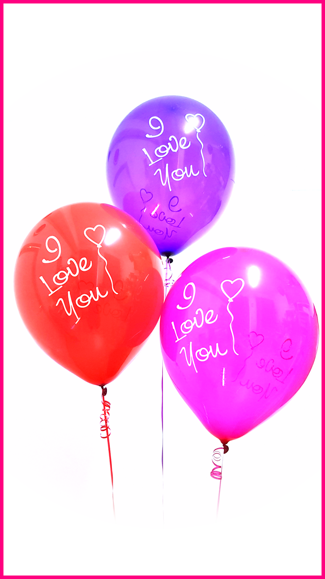 TUFTEX Riesenballon Riesenballons Giant balloon Luftballon Kristall Crystal rot red lila purple pink fuchsia magenta I love You Ich liebe dich MCR