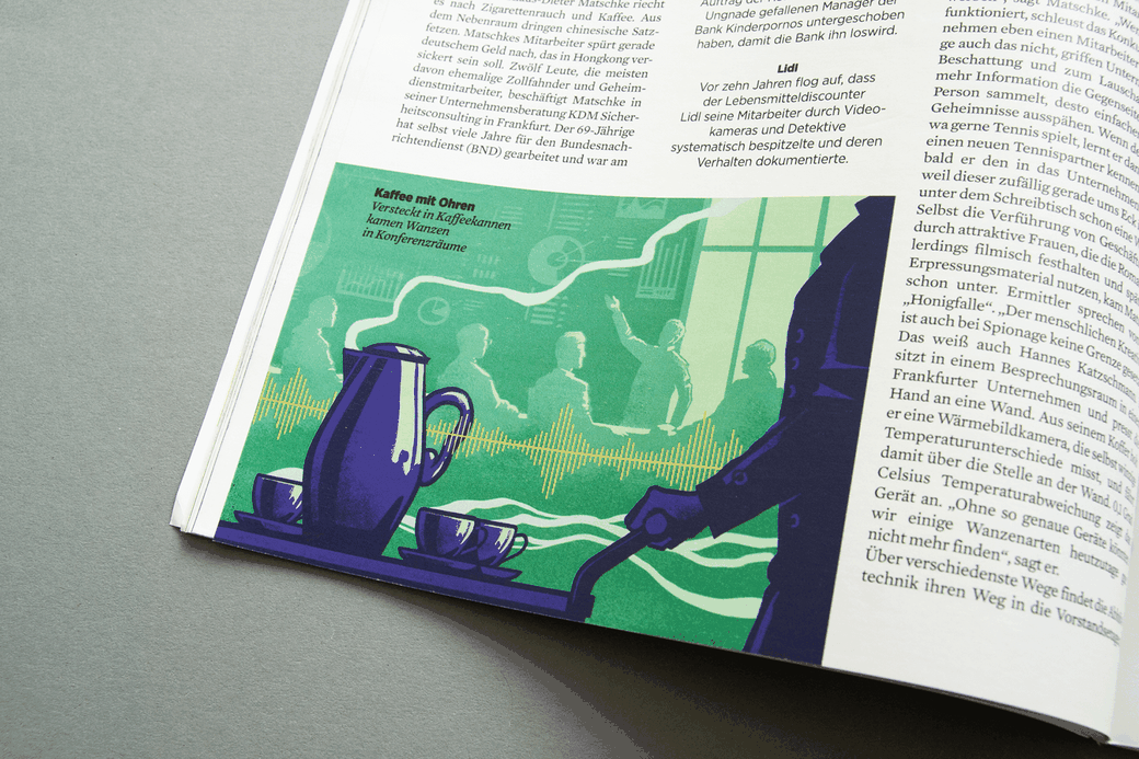 Spotillustration Abhören