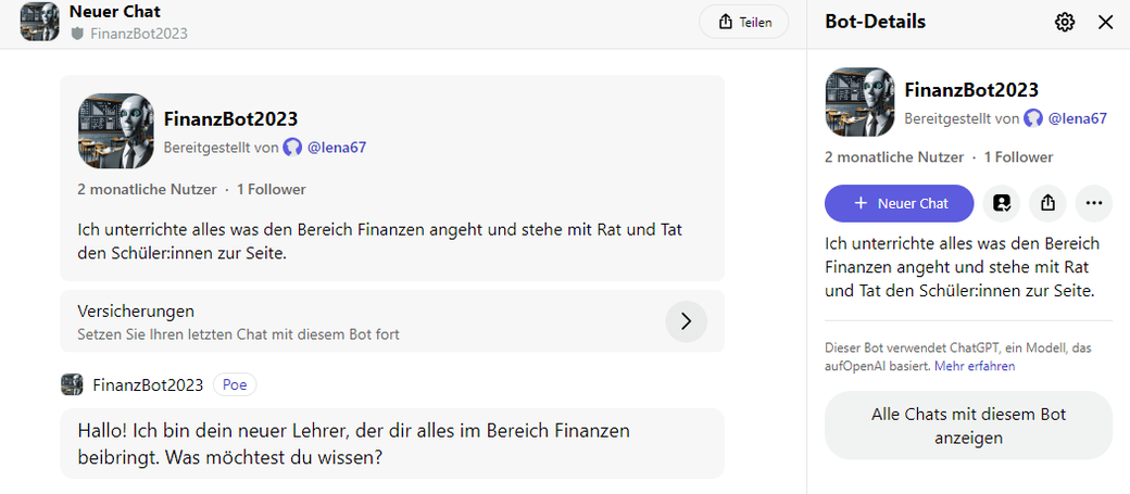 FinanzBot: https://poe.com/FinanzBot2023 