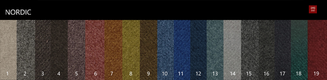 01-Hellbeige 02-Beigegrau 03-Hellbraun 04-Braun 05-Lila-Grau 06-Altrosa 07-Ocker-Orange 08-Curry 09-Gelb-Braun 10-Graublau 11-Blau 12-Dunkelblau 13-Aqua 14-Hellgrau 15-Betongrau 16-Graphitgrau 17-Anthrazit 18-Petrol 19-Ziegelrot