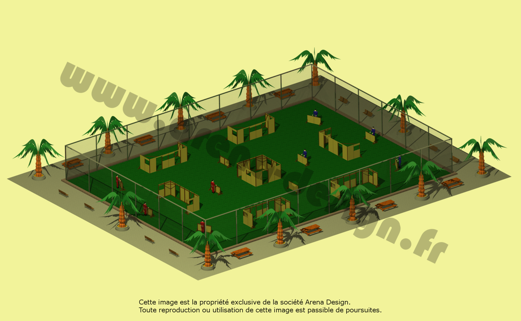Terrain Mini Ville (terrain complet pour le Paintball, l'Airsoft, le Laser...)