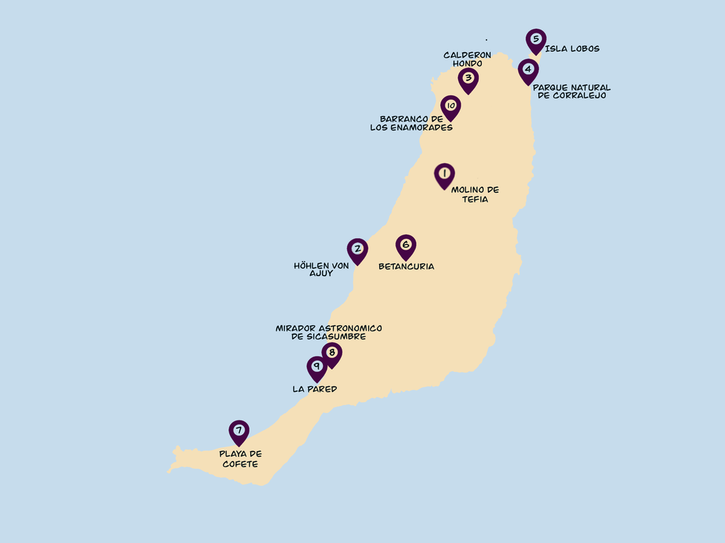 Fuerteventura Schönste Orte Karte