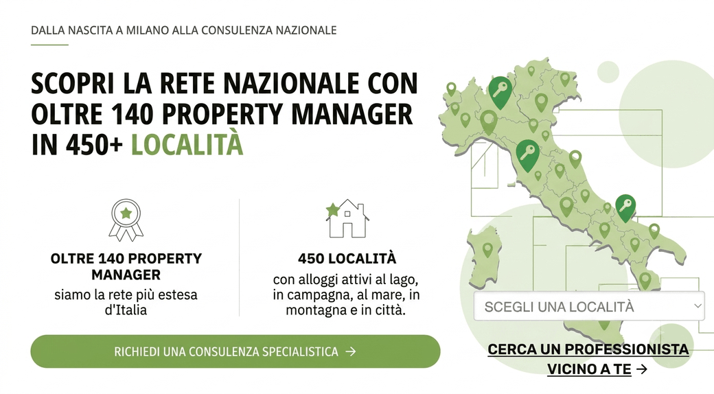 banner pubblicitario che indica che lavoriamo in tutta italia con una rete di piu di 140 professionisti