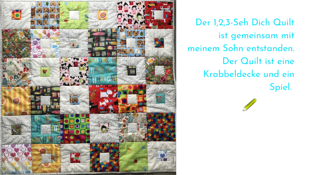 Patchwork Decke Krabbeldecke mit bunten Stoffen