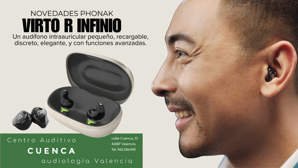 Audífonos Phonak Virto R Infinio: Únicos, como tú. Audífonos personalizados recargables. Centro Auditivo Cuenca.