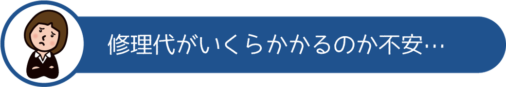 修理代がいくらかかるのか不安