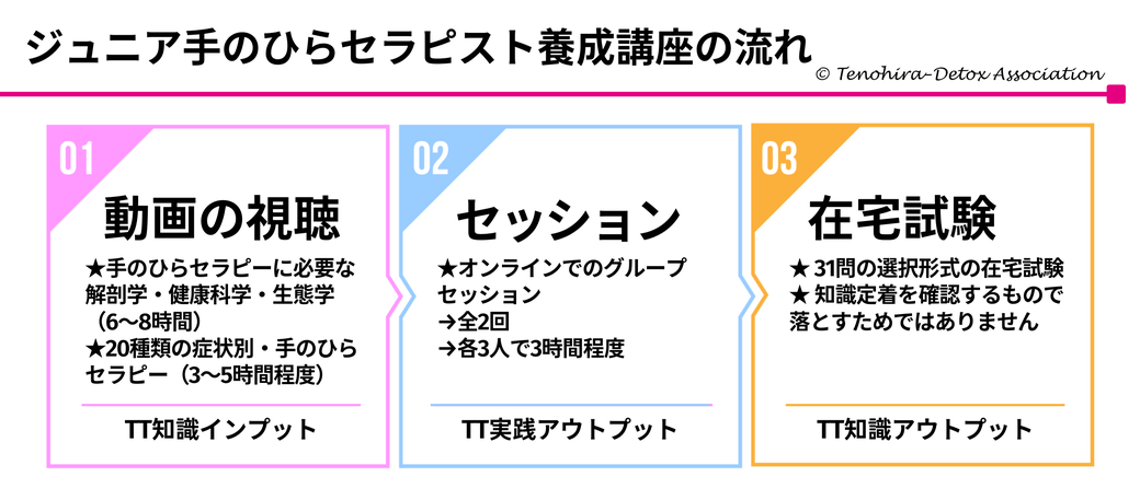 ジュニア手のひらセラピスト養成講座の流れ