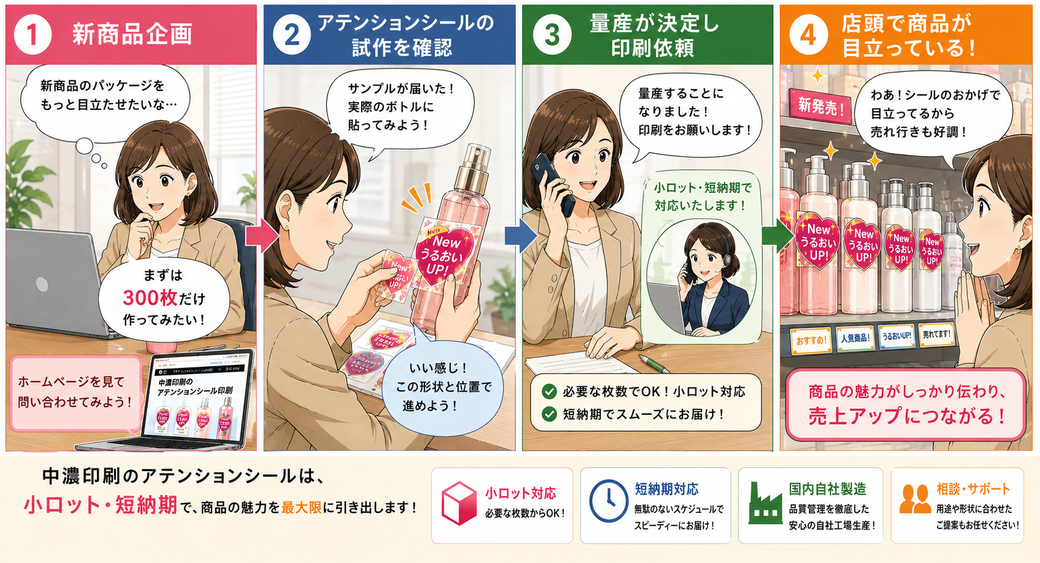 岐阜県関市 中濃印刷 シール ステッカー ラベル 制作 作成 高品岐阜質 短納期 即日 即納 印刷所 サンプル   小ロット 大ロット 格安 激安 コンビニ スーパー 販促 工業系 ポップ POP冷食 化粧品 ドラックストア オリジナル ロール アテンション 愛知 東京  オリジナル 成分 ノベルティ シャンプー ハンドクリーム  安い オーダー 訂正  ロゴ 糊ごろし 部分糊 糊殺し ボトル レトルト 透明 最速  急ぎ  値下げ 金額  販促 大阪 当日 最速  写真 ハンドクリーム 洗濯洗剤 抗菌 