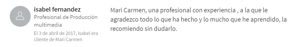 Isabel Fernández. Testimonio cliente cursos