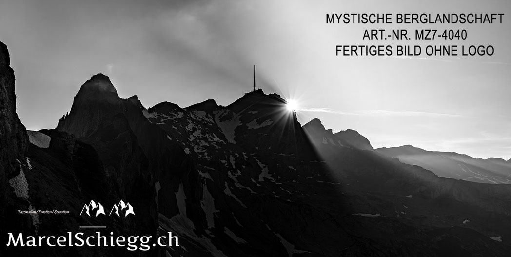 Wandbild, Mystische Berglandschaft, Säntis
